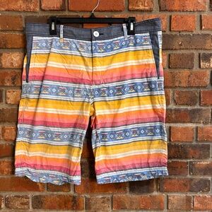 Bar 111 mens aztec southwest Cotten flat front chino shorts yellow 38